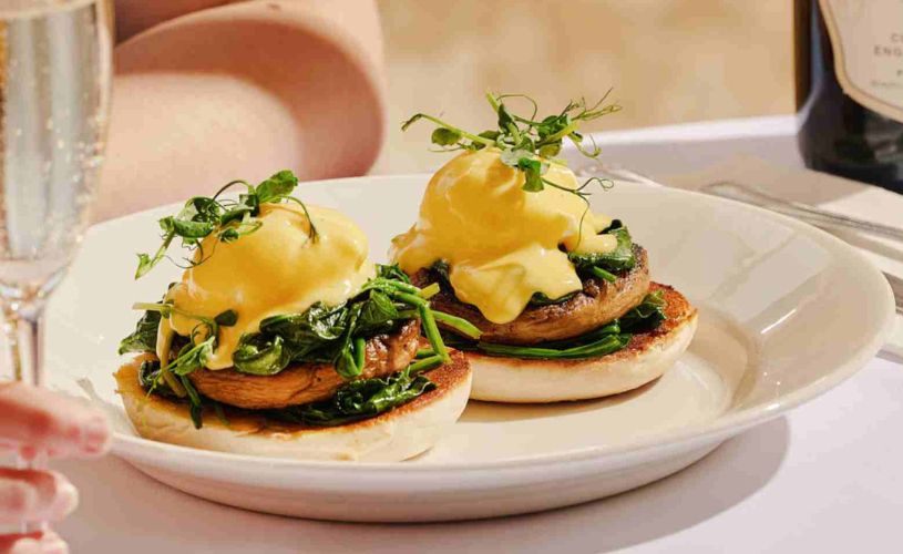 Poached eggs with mushroom at The Pump Room